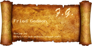 Fried Gedeon névjegykártya